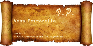 Vass Petronella névjegykártya
