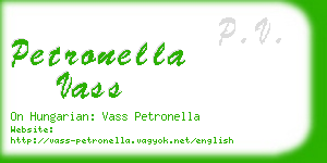 petronella vass business card